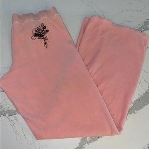 Juicy Couture pink velvet pants